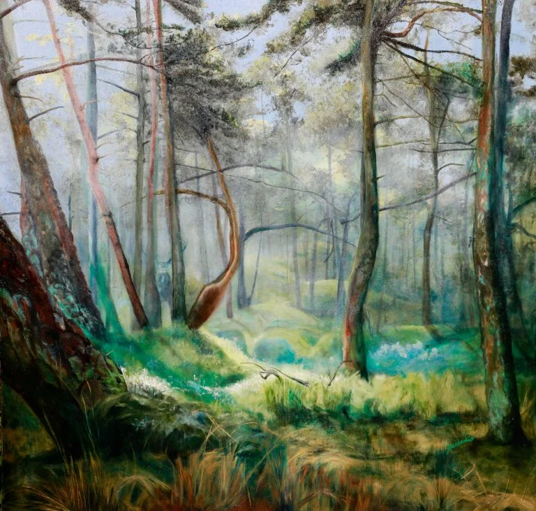 Holland, Posbank in de ochtend — schilderij van Jeanne Thijssen