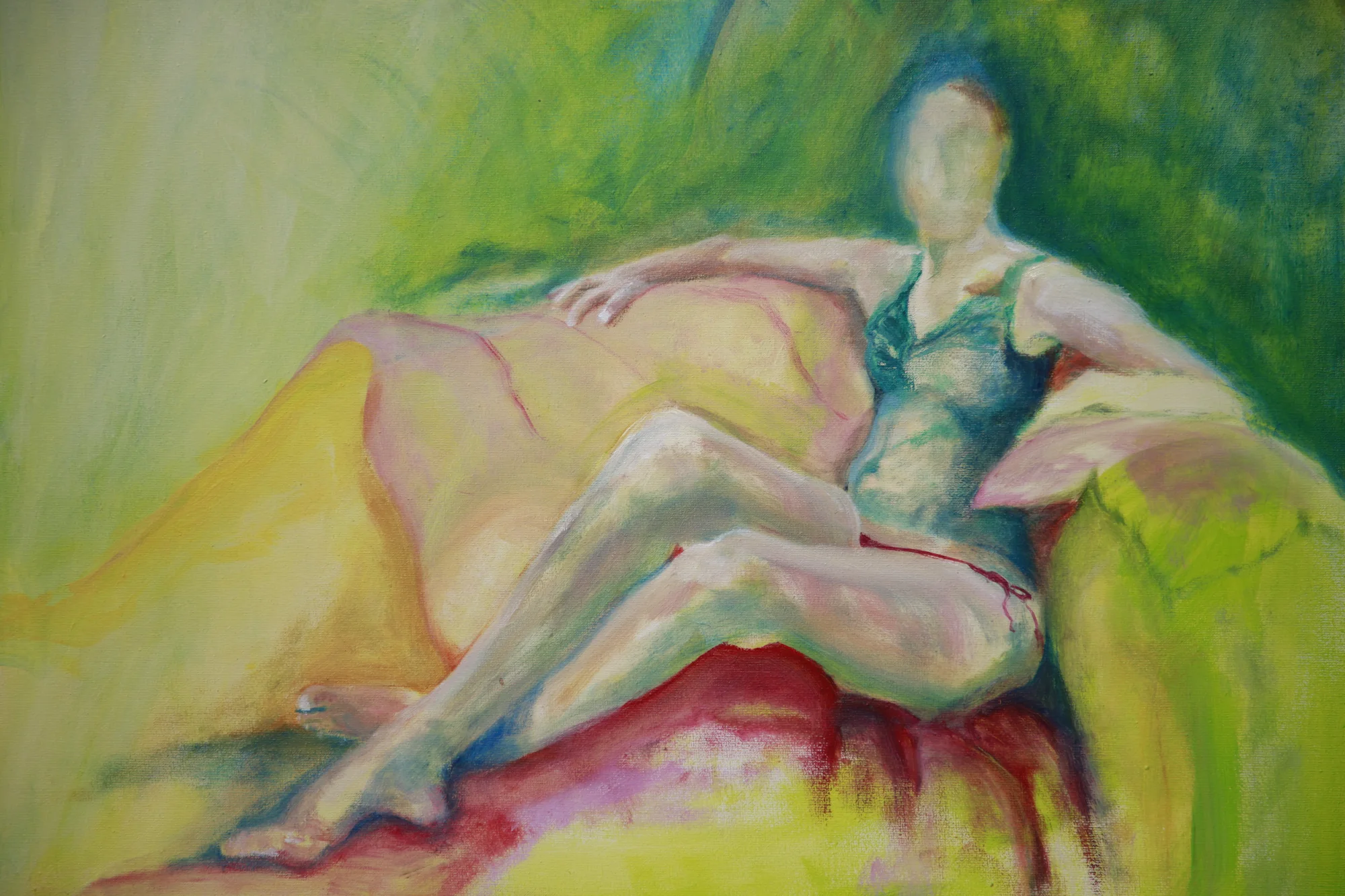 Zittend naakt — schilderij van Jeanne Thijssen